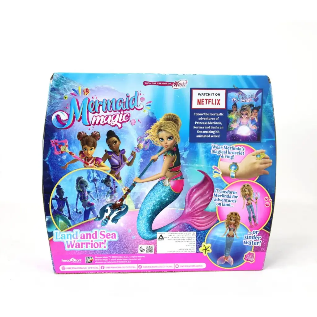 Mermaid Magic - Merlinda Warrior Doll 9-inches, Land And Sea Transformation 2-in-1 With Accessories (2).webp
