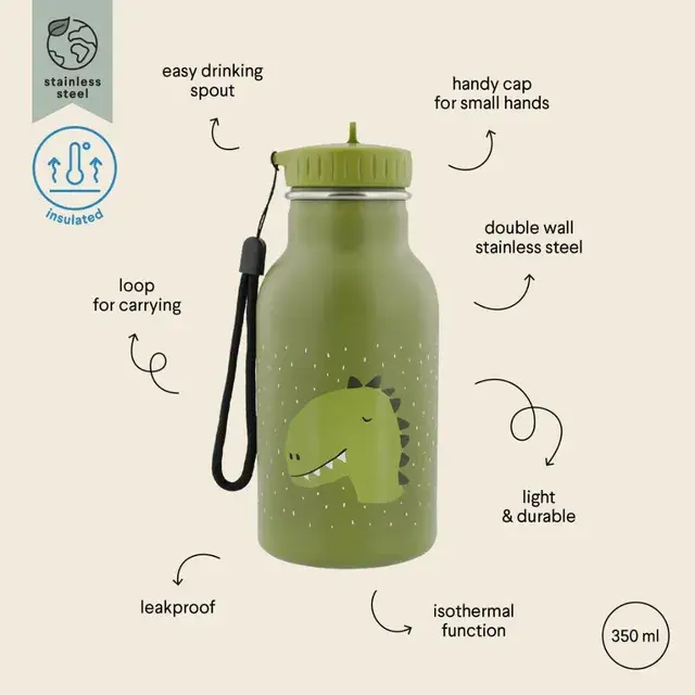 Trixie - Double Wall Insulated Water Bottle - Mr. Dino - 350ml12.webp