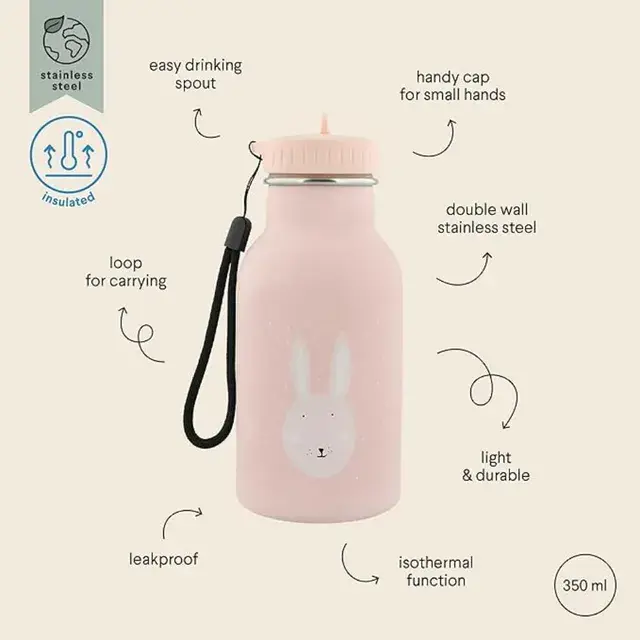 Trixie - Double Wall Insulated Water Bottle - Mrs. Rabbit - 350ml...webp