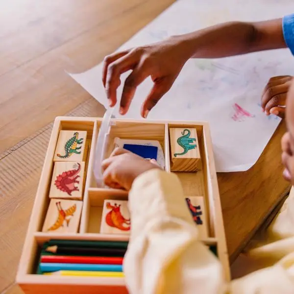 Melissa & Doug Dinosaur Wooden Stamp Set for Kids 3.webp