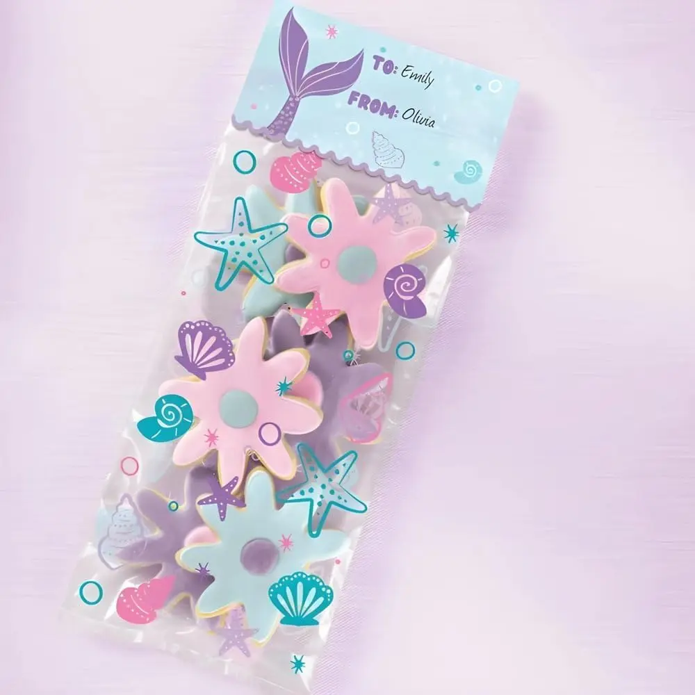 Amscan 372725 Shimmering Mermaids Treat Bags-7 cm x 13 cm 2.webp