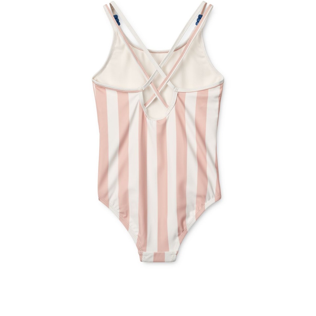 Suna Striped Swimsuit - Y/D stripe Sorbet rose / Creme de la creme 2