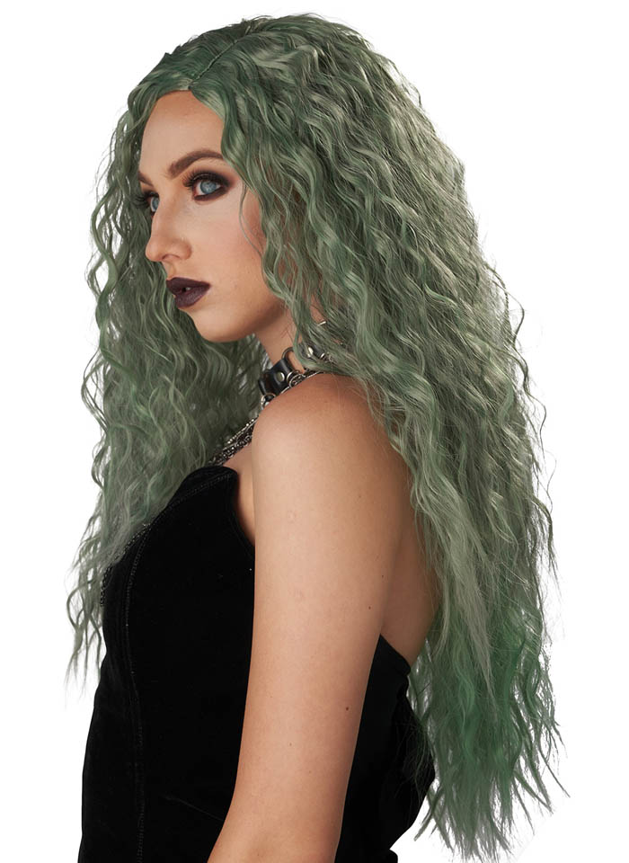Enchanted Waves Wig - Gray/Green 3