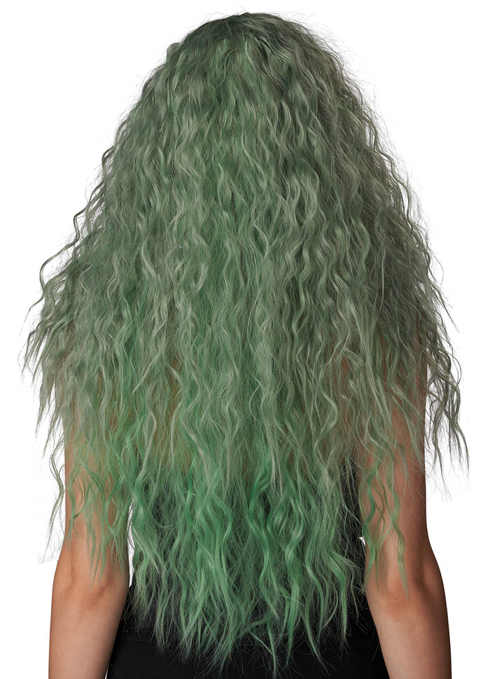 Enchanted Waves Wig - Gray/Green 4
