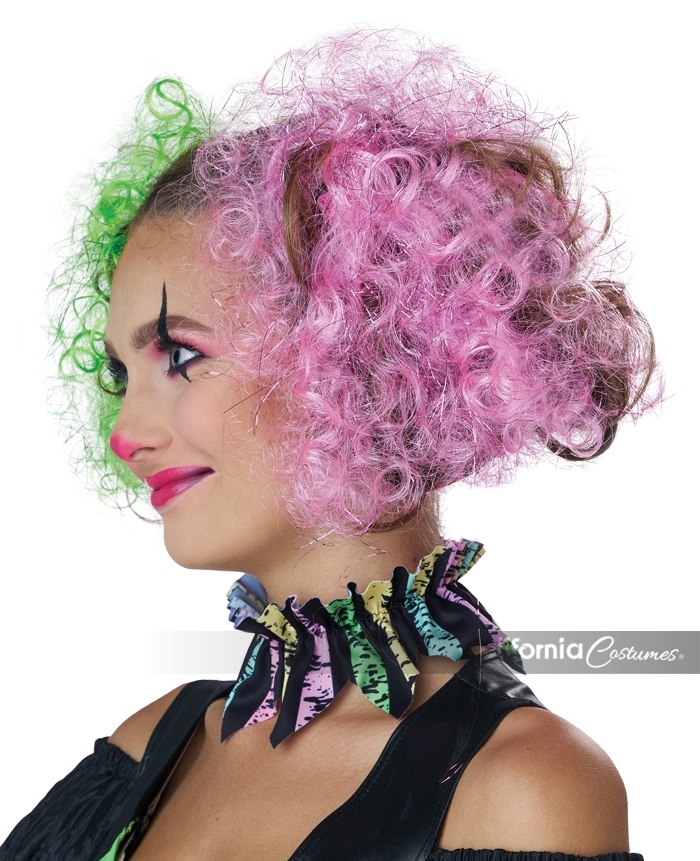 Shimmering Curly Clips - Pink/Green 2