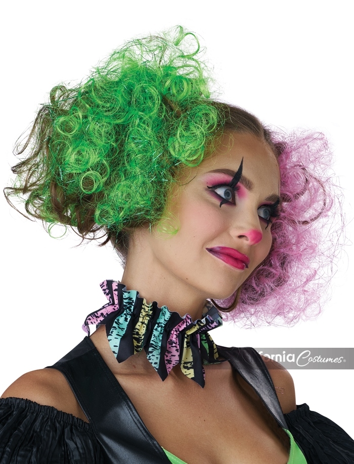 Shimmering Curly Clips - Pink/Green 3