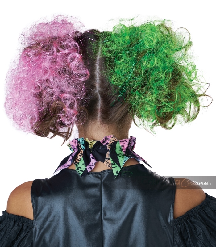 Shimmering Curly Clips - Pink/Green 4