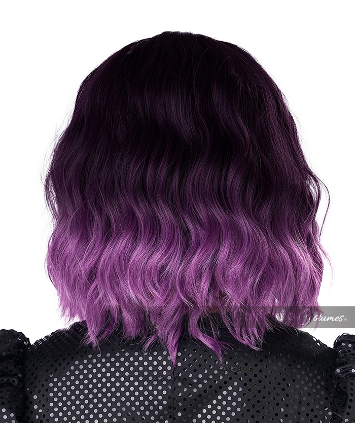 Short Wavy Bob Wig - Black/Violet 3