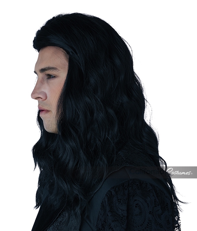 Men's Long Wavy Cosplay Wig - Black 2