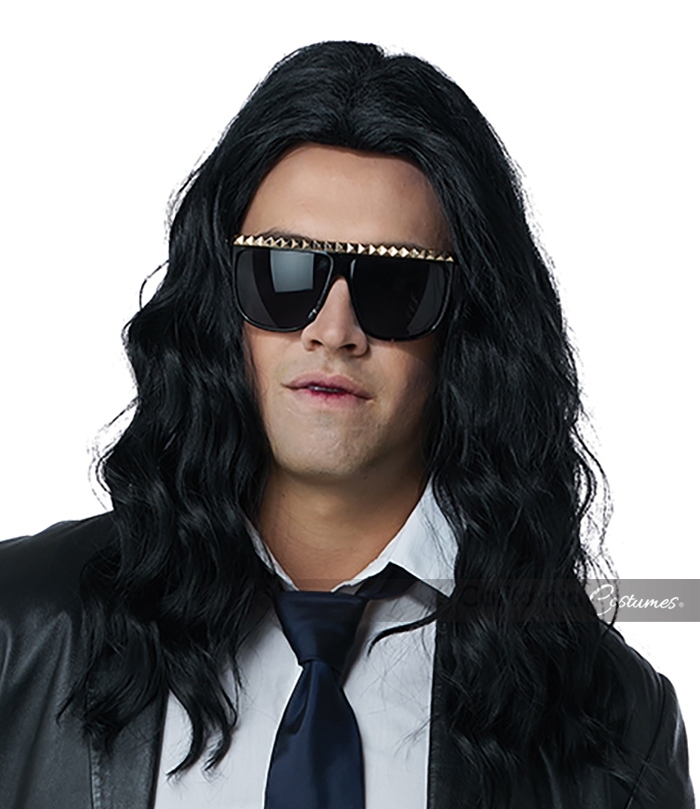 Men's Long Wavy Cosplay Wig - Black 4