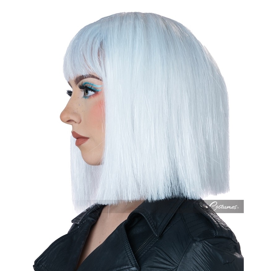 Shimmering White & Silver Cosplay Bob Wig (2)