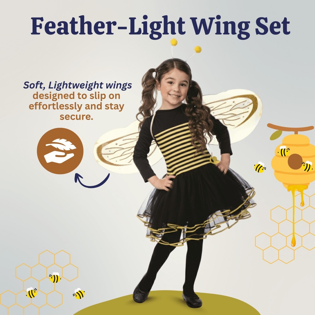 Bumblebee Dress Kids Costume (4)