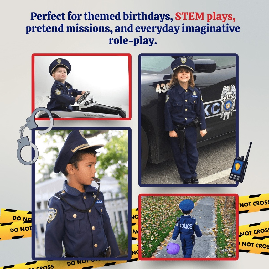 Deluxe Police Officer Kids Costume (4)