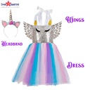 Sparkly Unicorn Tutu Dress Kids Costume (1)