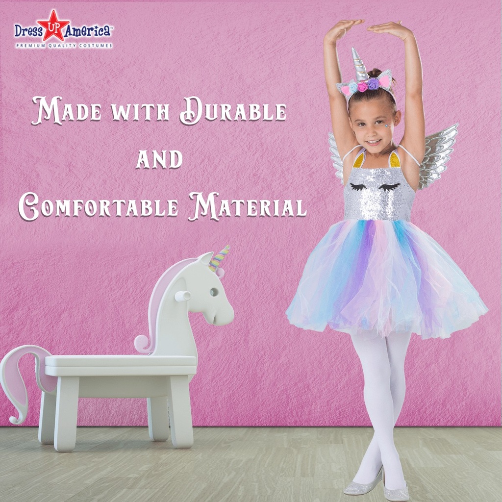 Sparkly Unicorn Tutu Dress Kids Costume (5)