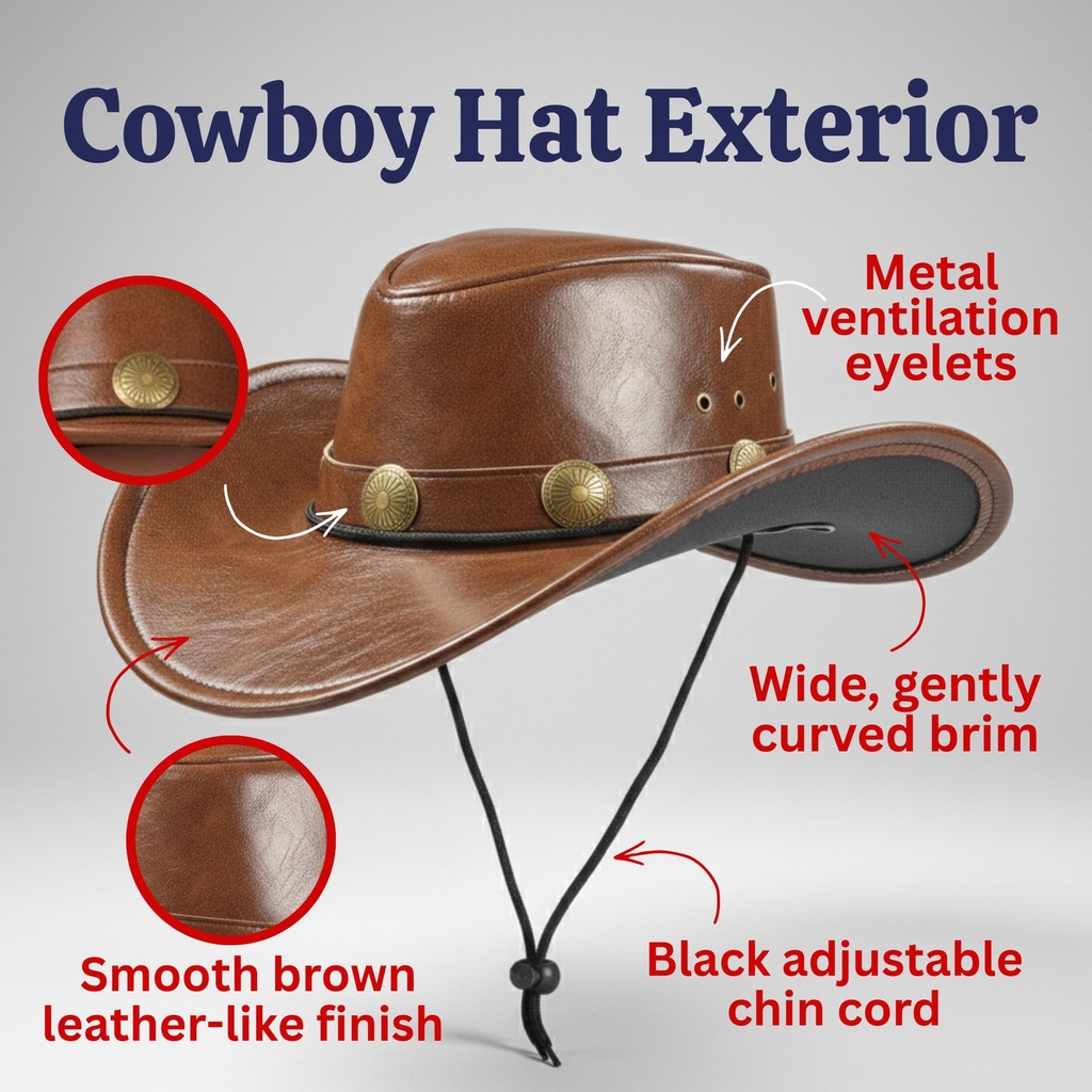 Faux Leather Cowboy Hat - Adult (2)