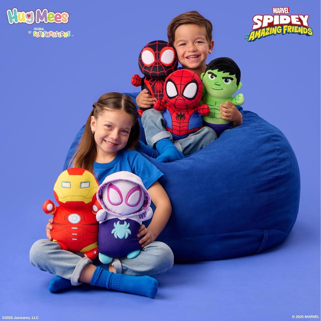 Squishmallows HugMees Marvel Spidey and His Amazing Friends Plush, 10 inch – Assorted (4)