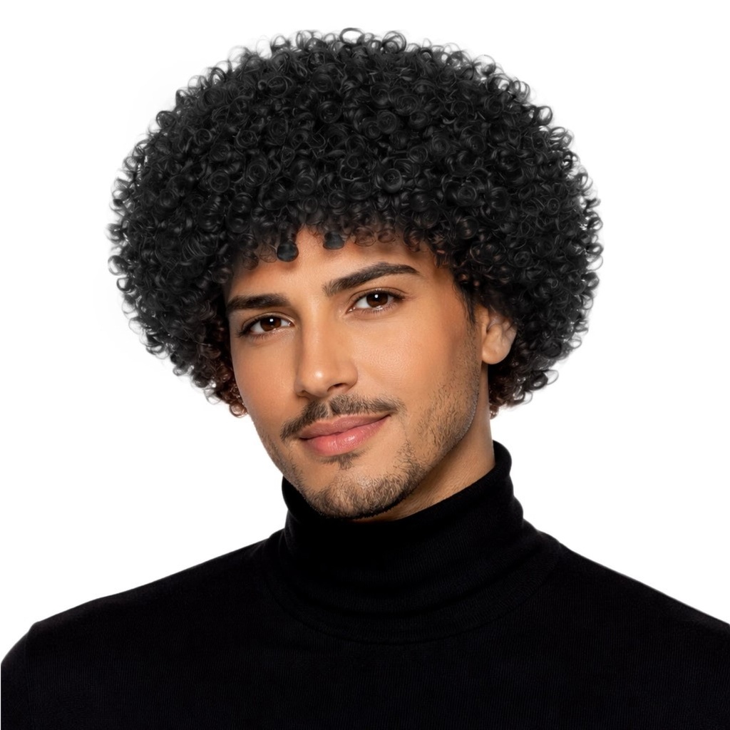 Short Black Afro Wig (3)