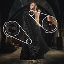 Hooded Vampire Cape with Bat Print - Adult