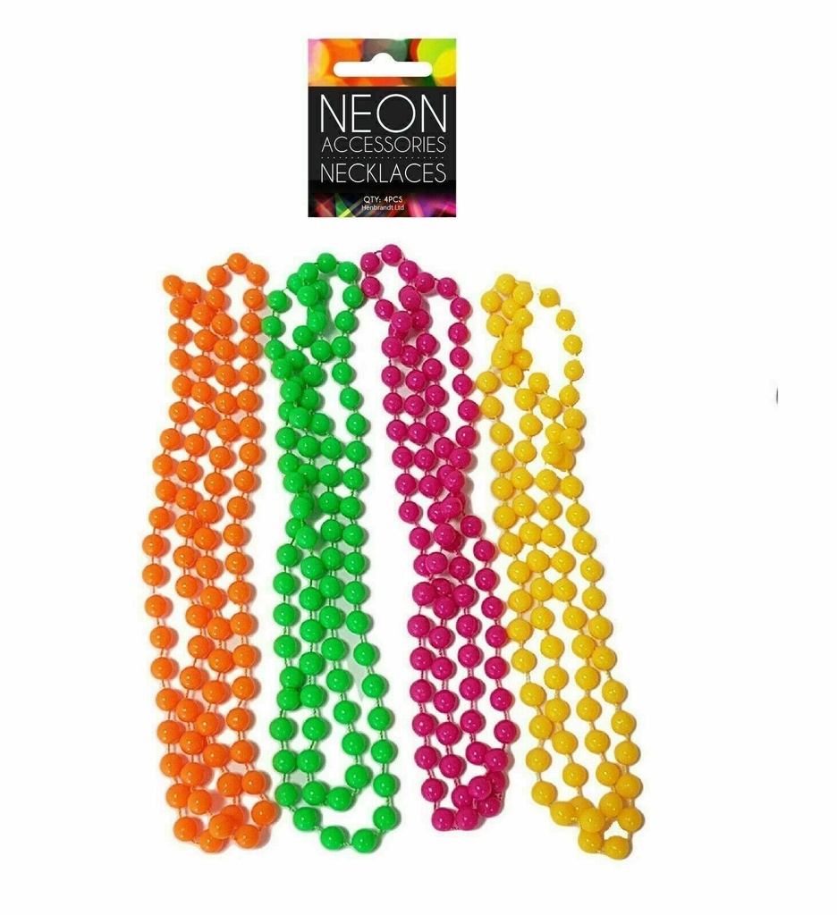 80's Neon Bead Necklaces (4 pcs) 1