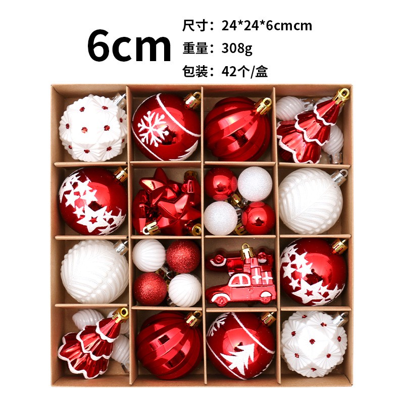 Red & White Christmas Ball Set (42 pcs) 1