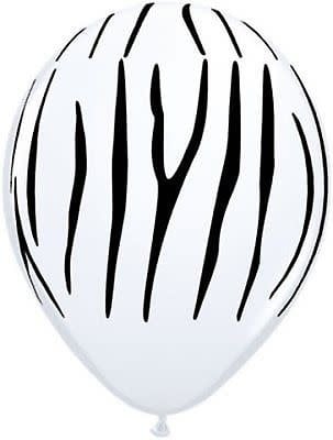 11 Inch Qualatex Printed Latex Balloons FP Pk/10-Zebra