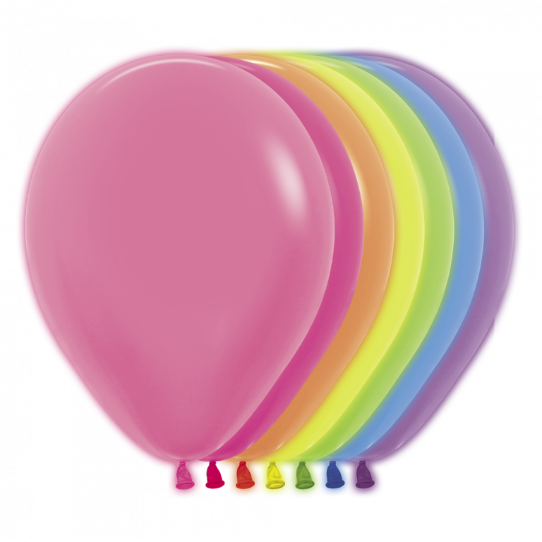 12 Latex Balloons 50ct-Neon Mix