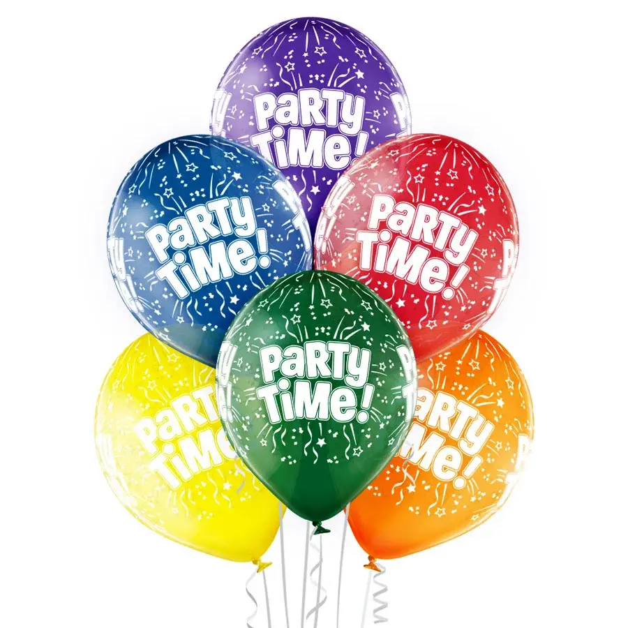 12 inch Party Time balloon 6 pcs