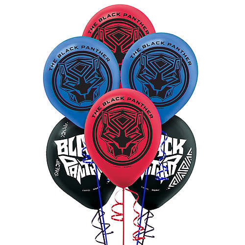 12" Blloons Latex Black Panther 6Ct