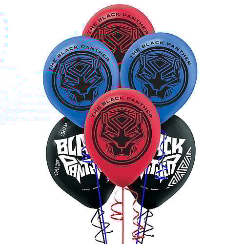 12" Blloons Latex Black Panther 6Ct