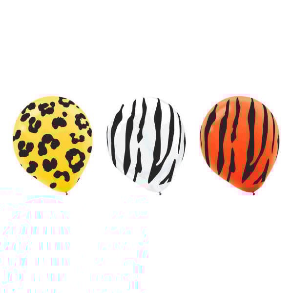 12" latex animal assortment printed