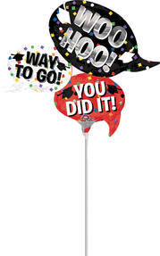 14 Inch Airfill Mylar Balloon-Grad Messages Graduation