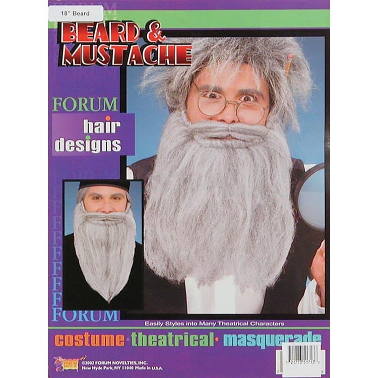 14 Inch Beard/Moustache-White