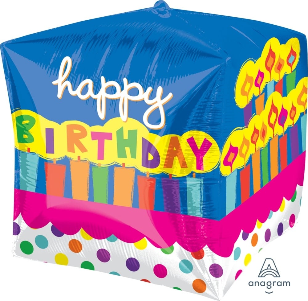 15 Inch Balloon  Birthday Cake Cubez Pkg