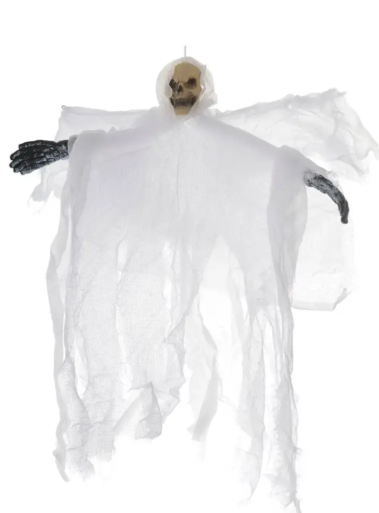 15 Inch Small Flying Skull Stake – White Halloween