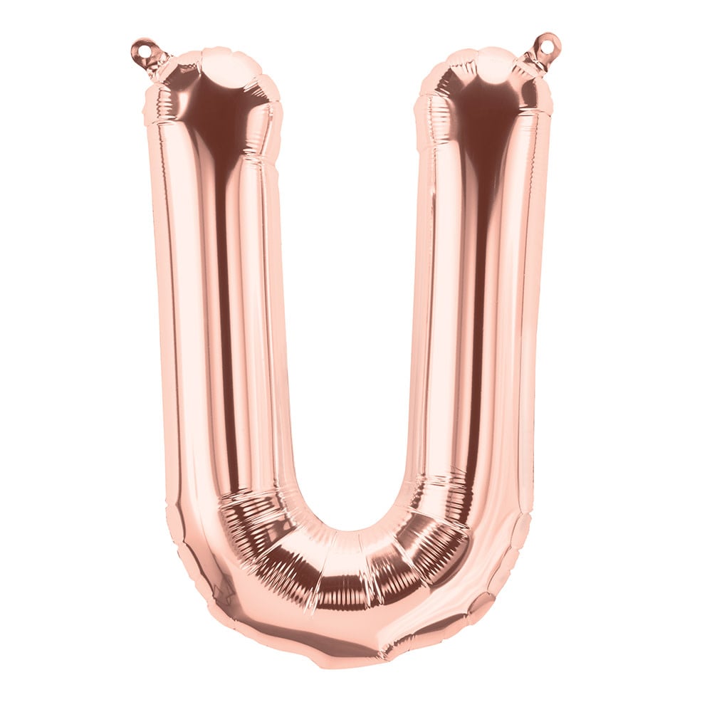 16 Inch Air Fill Balloon Letter Rose Gold - U
