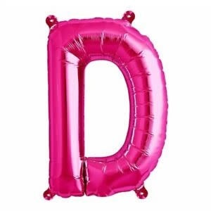 16"Mylar Airfilled Balloon Rose Pink Letter D