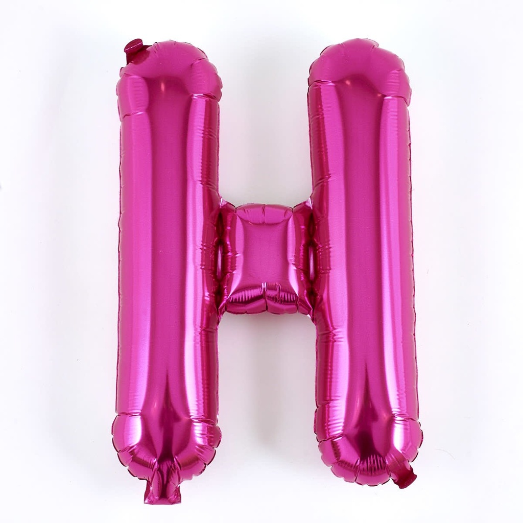 16"Mylar Airfilled Balloon Rose Pink Letter H