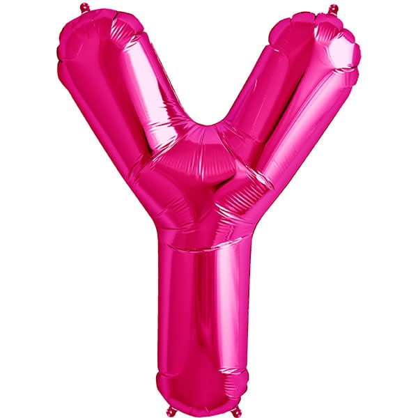 16"Mylar Airfilled Balloon Rose Pink Letter Y