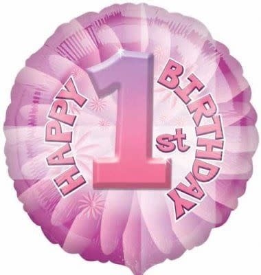 17 " Mylar - Baby 1St Birthday Pink First Birthday Girl