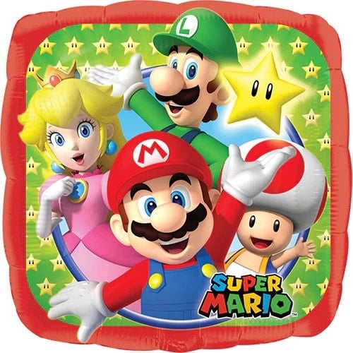 17 Inch Mario Brothers  Mylar Balloon- Flat