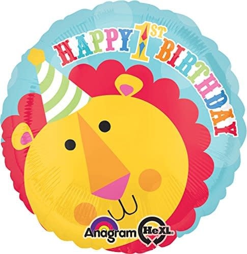 17 Inch Mylar Balloon- Birthday Circus Lion 