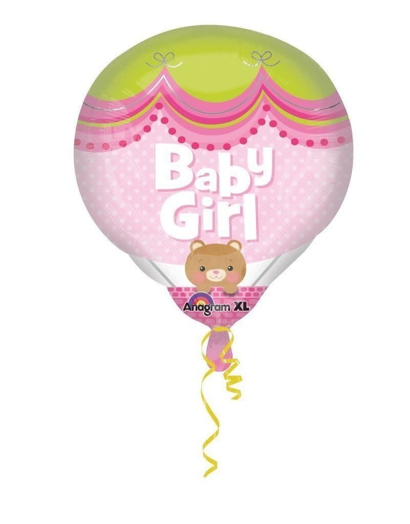 18 " Mylar - Baby Girl Hot Air Balloon First Birthday Girl