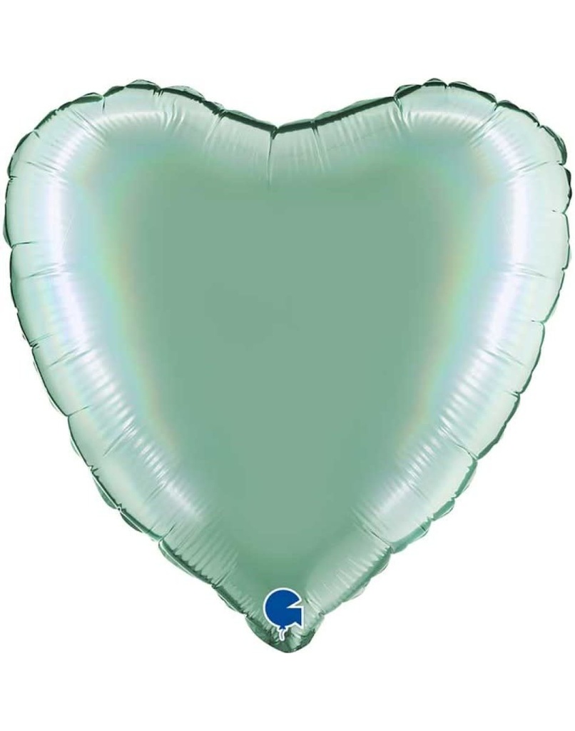 18 Inch Balloon Heart Rainbow Holographic Chrome-Tiffany Valentine