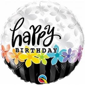 18 Inch Happy Birthday Band of flowers Balloon