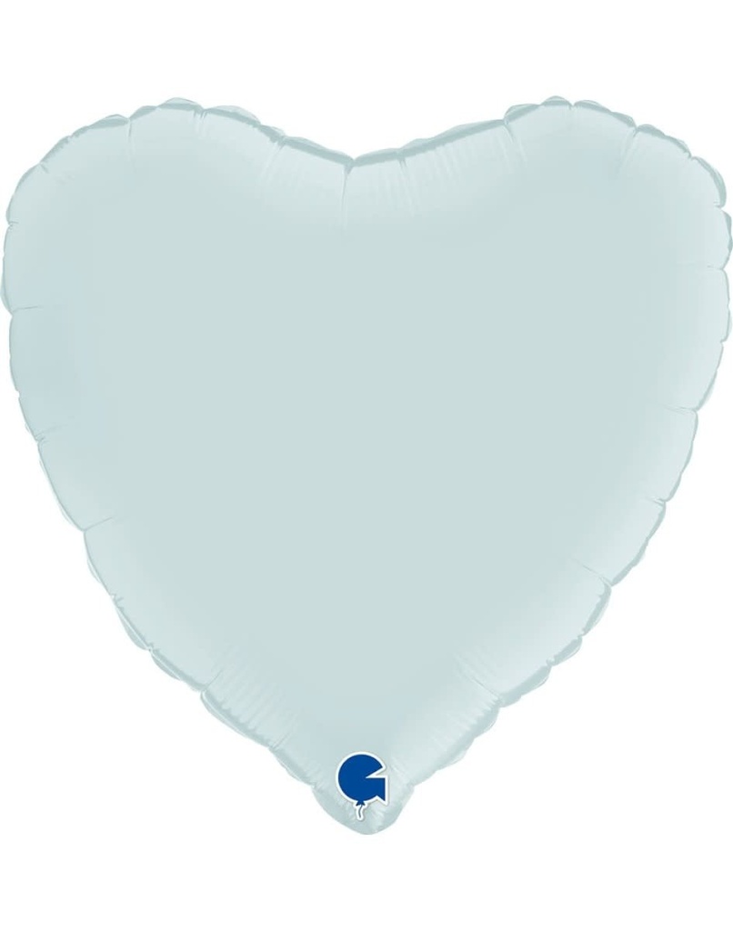 18 Inch Heart Mylar Balloon-Pastel Blue Satin Valentine