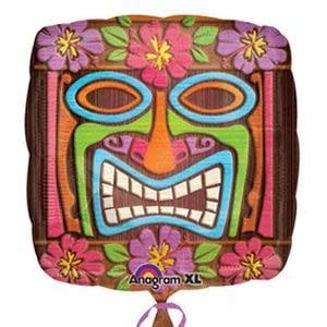 18 Inch Mylar Balloon Tiki Time Head Hawaiian/Tropical