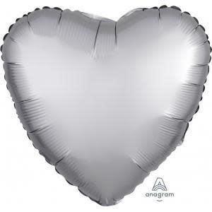 18 Inch Mylar Balloon-Heart Luxe Platinum