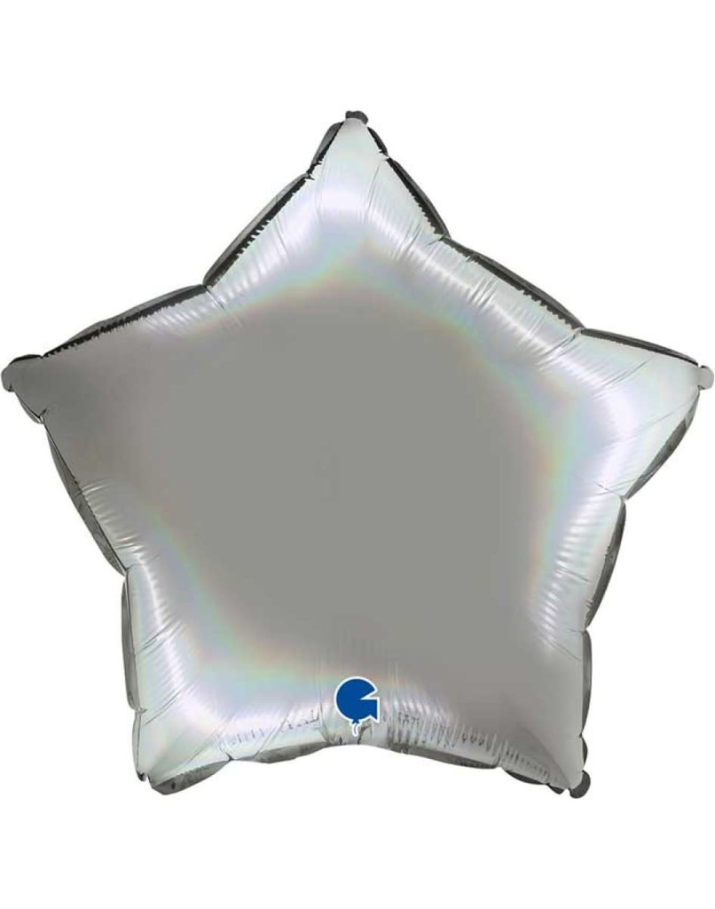 18 Inch Star Mylar Balloon-Silver Chrome