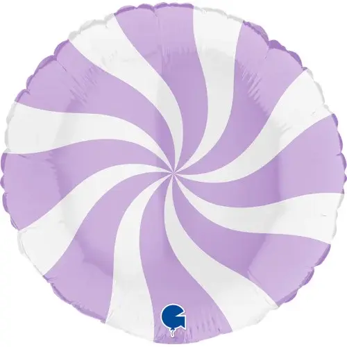 18 Inch Swirl Candy Round Balloon-Lavender